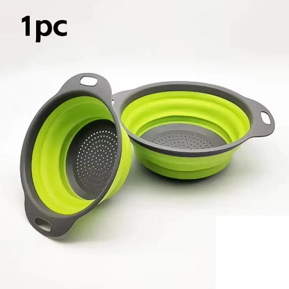 Silicone Folding Drain Basket Colander Eco Friendly Space Saving Kitchen Drainer Spring 2026
