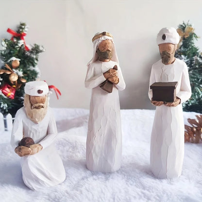 Nativity Figurines Set Handcrafted Resin Three Wise Men Nativity Scene Christmas Decor Gift