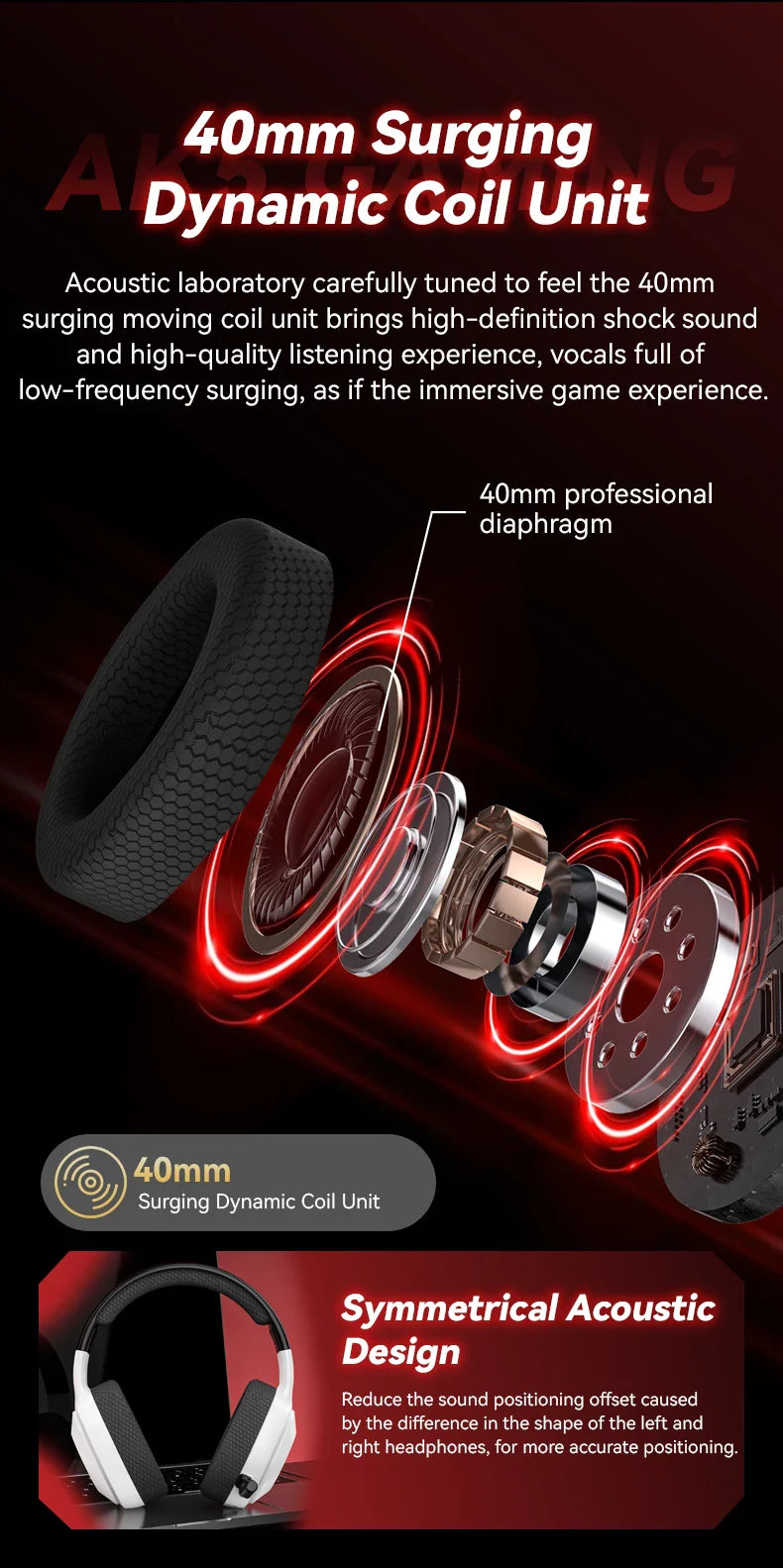 Gaming Headset Wired Lightweight With Omnidirectional Mic