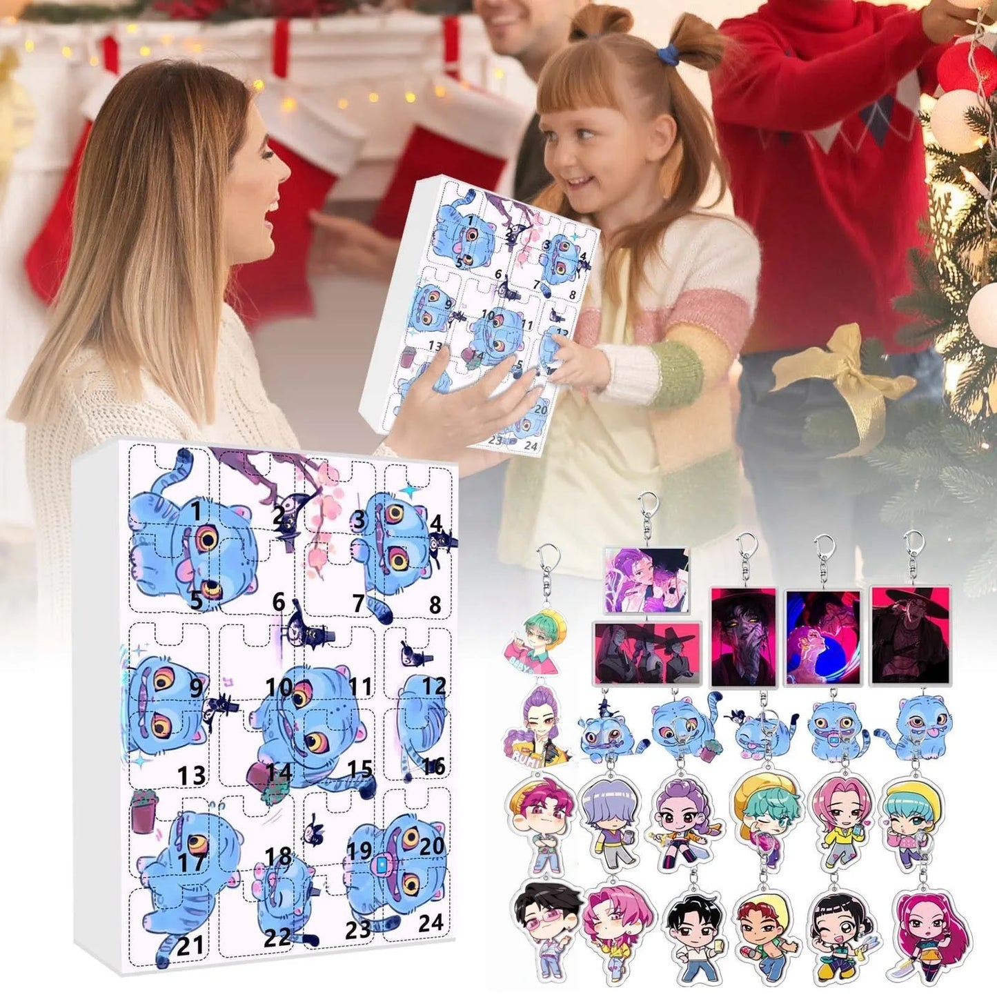 Kpop adventskalender 24 dagen demonjagers sleutelhanger cadeau