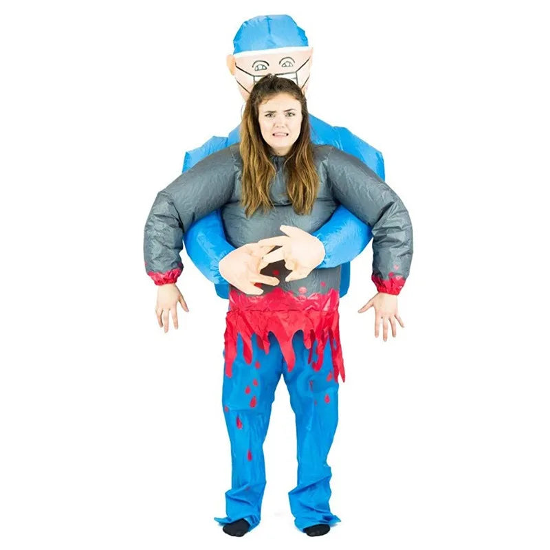 Opblaasbaar Halloween-cosplaykostuum voor volwassenen als chirurg die een patiënt draagt, voor verkleedfeesten 2026