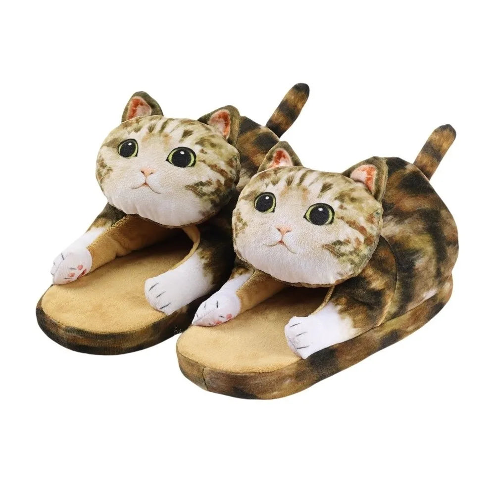 Soft women's cat slippers – cozy hugging cat design, plush, indoor use and home lounging