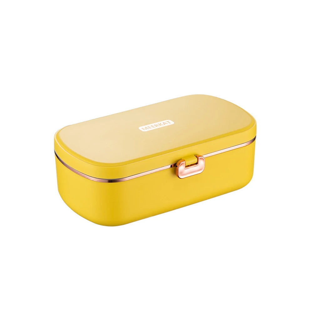 Stainless Steel Portable Electric Lunch Box - Water-Free Heating, 900ml Capacity, Ideal for Office and Travel