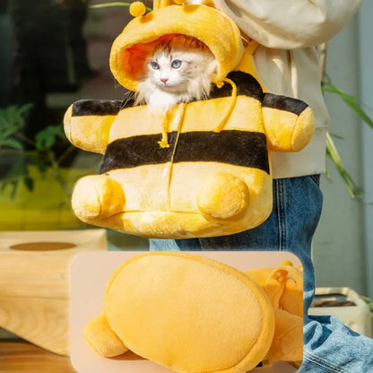 Schattige Dierenvervoerzak - Zachte Warme Draagtas voor Katten, Herfst- en Winteruitjes, Gezellige Bijenhuis Speelgoed, Dierenkleding