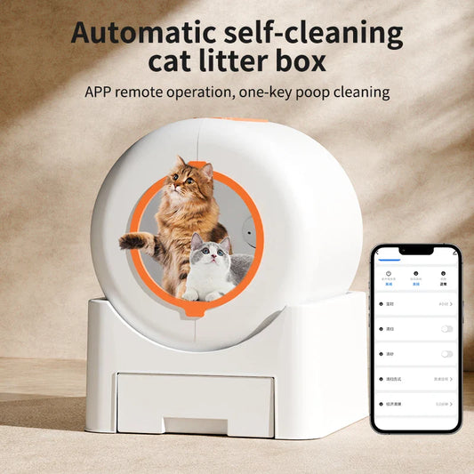 Automatic Cat Litter Box WiFi Connected Self Cleaning Closed Design Extra Large Deodorization Fall 2025