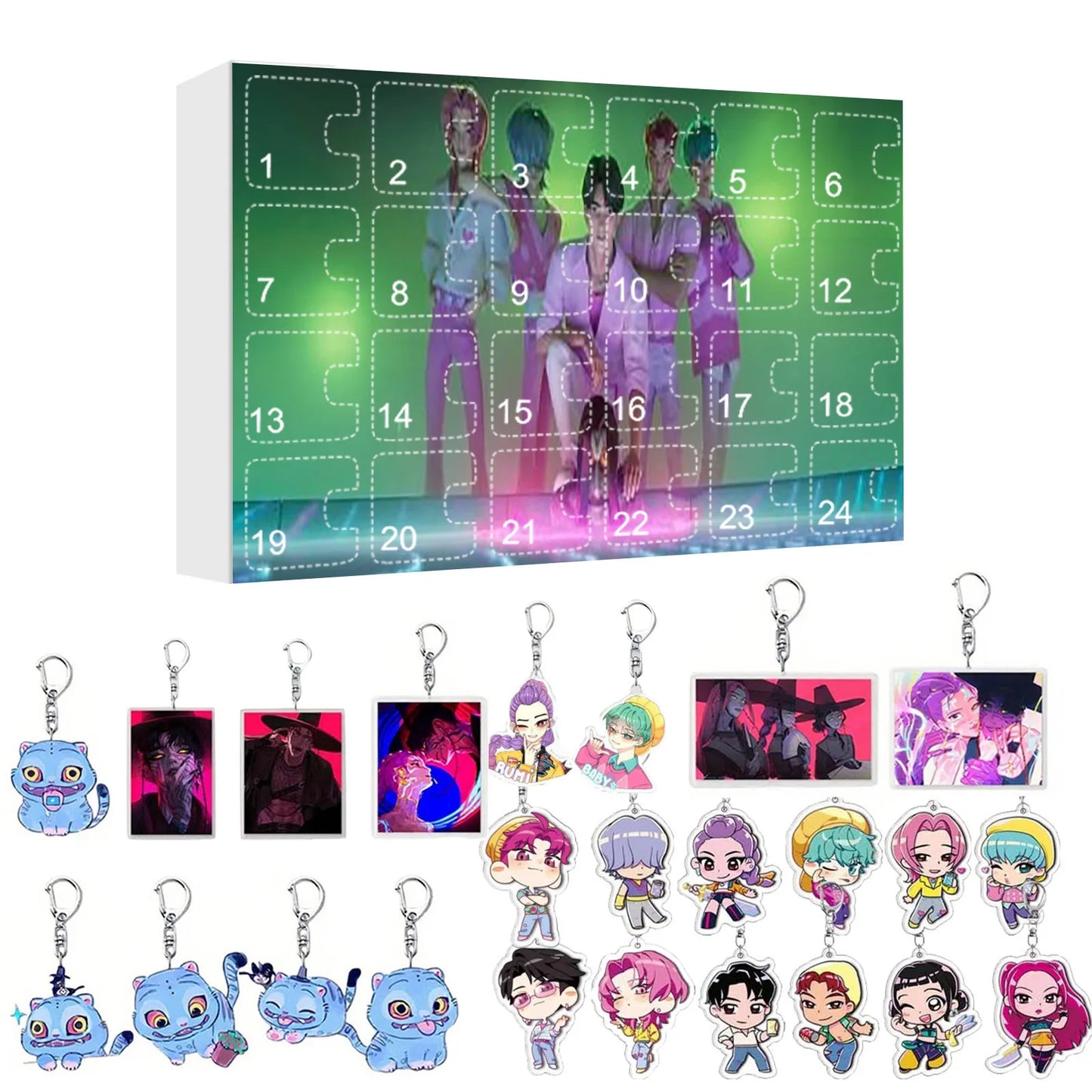 Kpop adventskalender 24 dagen demonjagers sleutelhanger cadeau