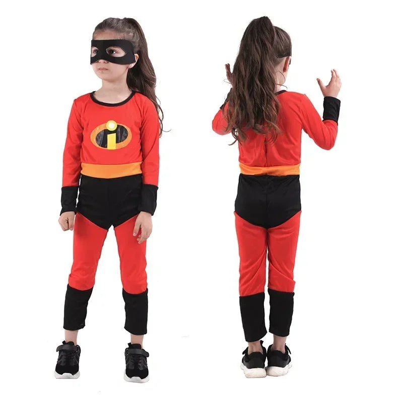 The Incredibles rood superheldencosplaypak en masker, complete set voor kinderen en volwassenen, Halloween 2026