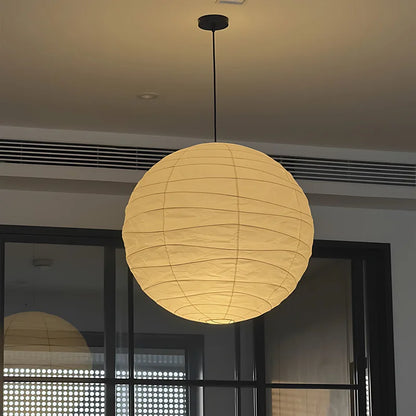Japandi Wabi Sabi Round Pendant Light E27 LED Hanging Cozy Lamp