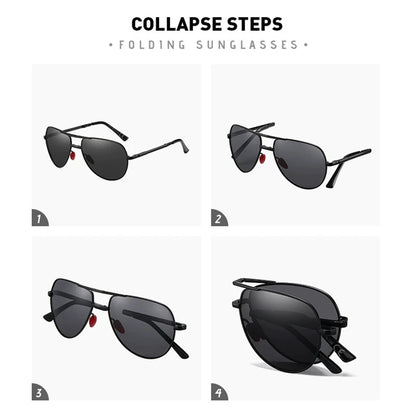 Aviator Sunglasses Foldable Metal Pilot Style Polarized UV400 Sun Glasses, Summer 2026 Trend, All-Day Comfort