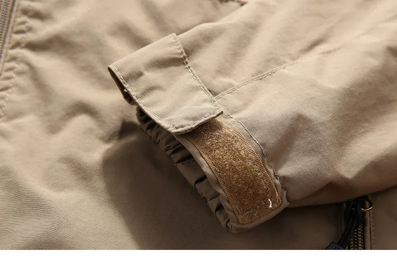 Chaqueta impermeable para hombre - Rompevientos con capucha de poliéster para camping