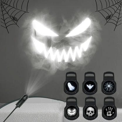 Proyector de Halloween Luz USB Lámpara Proyector LED con Patrones Intercambiables de Fantasma y Calavera Decoración de Techo y Pared Otoño 2025