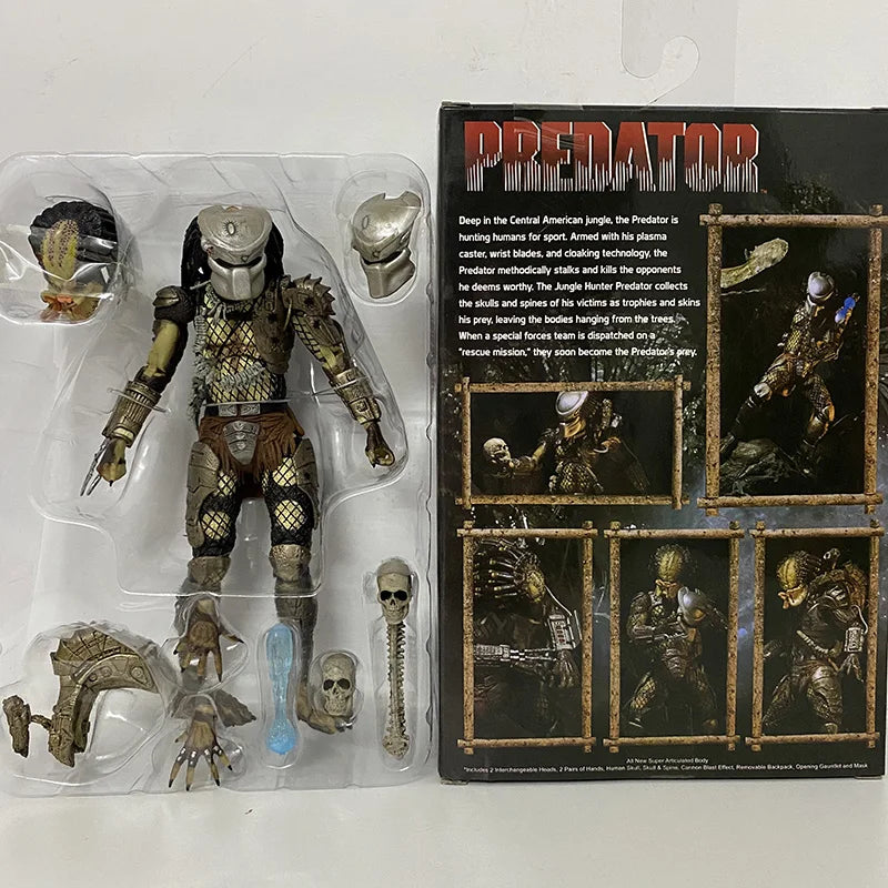 Movable Jungle Hunter Predator Action Figur - Alien samledukke for barn, perfekt nyttårsgave, 100 % PVC-modell