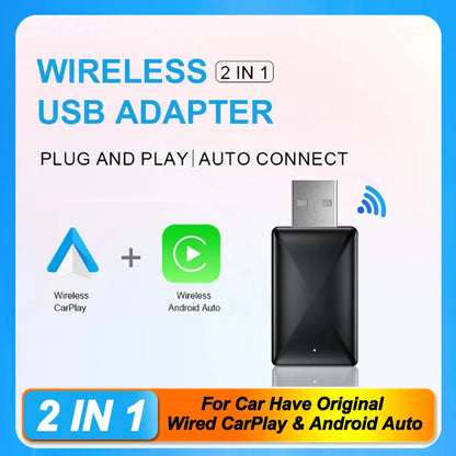Wireless CarPlay AI Box 2in1 Android Auto Dongle Plug and Play Bilradio Opgradering 99 Procent Bilkompatibilitet Efterår 2025