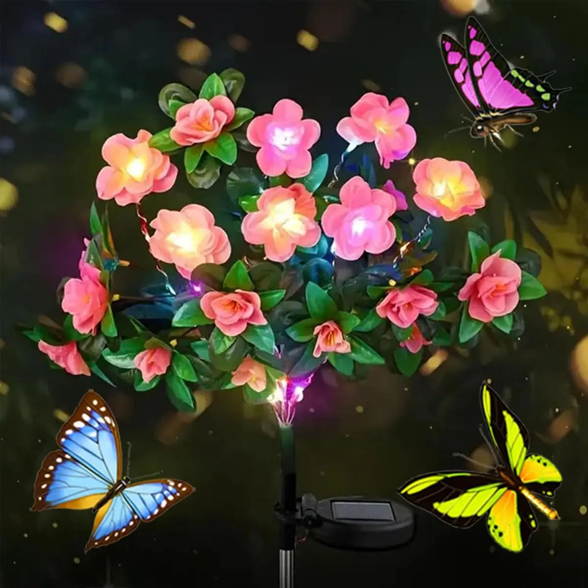 Luci Solari a Forma di Fiore Decorazione da Giardino LED Fiori di Azalea Illuminazione per Vialetti Esterni Idea Regalo Decorazione Festiva 2026