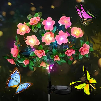 Luci Solari a Forma di Fiore Decorazione da Giardino LED Fiori di Azalea Illuminazione per Vialetti Esterni Idea Regalo Decorazione Festiva 2026