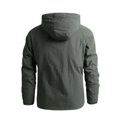 Chaqueta impermeable para hombre - Rompevientos con capucha de poliéster para camping