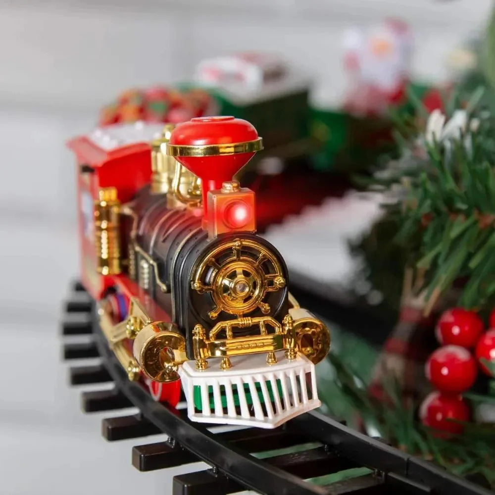 Christmas Train Set with Sound & Light - Educational Toy for Kids, Festive Holiday Gift