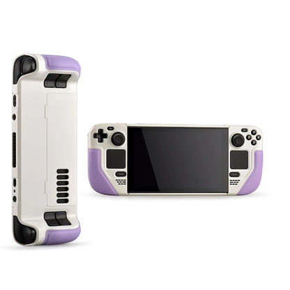 Funda para Steam Deck con envoltura de piel de vaca, agarre de cuero, carcasa rígida y soporte