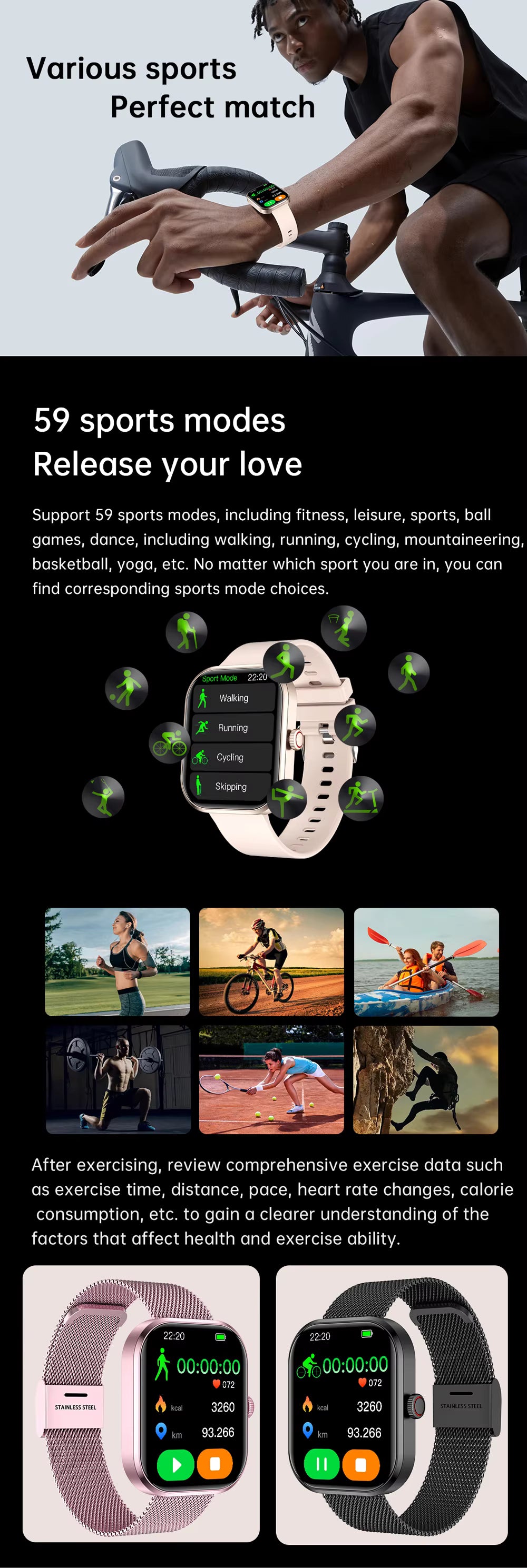 2025 Health Smartwatch BP+ECG+HRV+BG Monitor with SpO2, Heart Rate, Sleep & Fitness Tracking