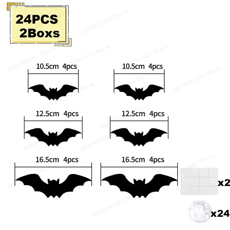 3D-paarse en groene LED-nachtlamp als Halloween-vleermuis en -spin, zelfklevende muurstickers voor huis en feestdecoratie 2026