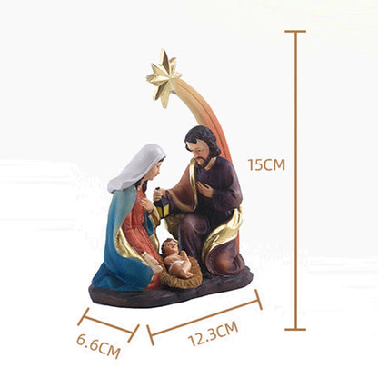 Nativity Scene Resin Figurine Holy Family Christmas Ornament For Desk Or Shelf Holiday Decor 2025 Gift