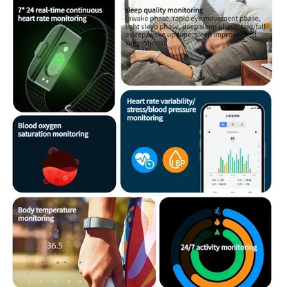 Fitness tracker pulsmåler blodtryksmåler skridttæller vandtæt smart armbånd forår 2026 gave
