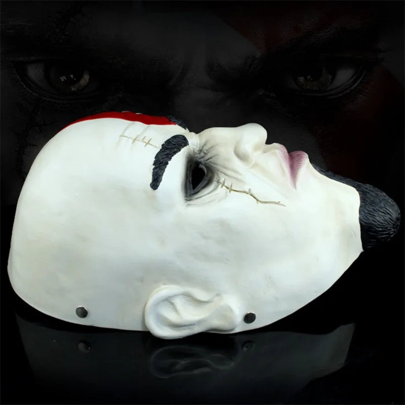 Halloweenmaske i harpiks, hel ansikt, cosplay festtilbehør