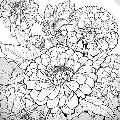 Art Coloring Book 20 Page Flower Graffiti Style Fall 2025 Trend Stress Relief Gift