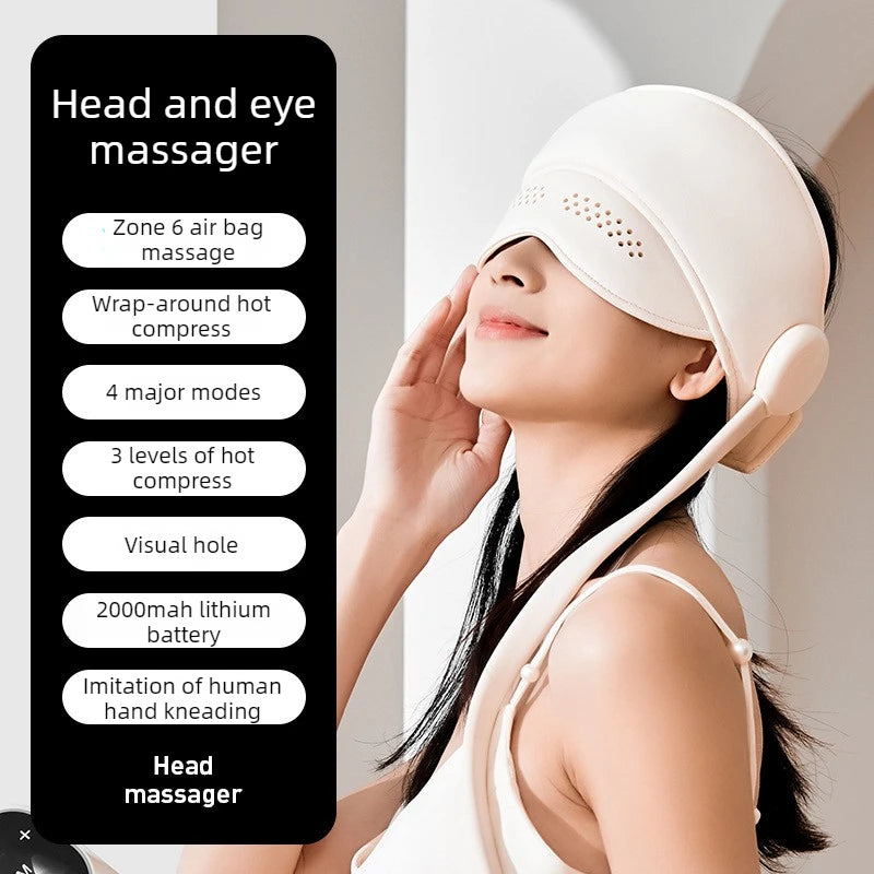 Graphene Heated Head Massager Air Pressure & Eye Compress – Stress Relief Sleep Aid 2026