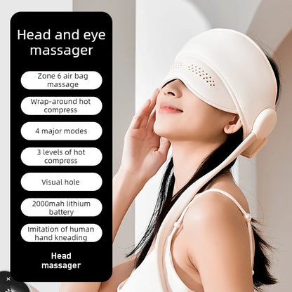 Graphene Heated Head Massager Air Pressure & Eye Compress – Stress Relief Sleep Aid 2026