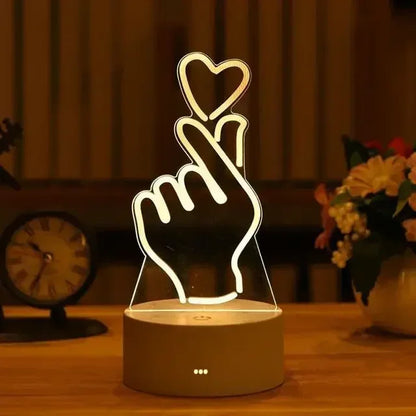 3D Romantische LED Nachtlamp - Kinderkamer Decor, Een Uniek Valentijnsdag Cadeau voor Bruiloften