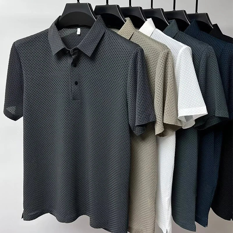 Breathable men's polo shirt – short sleeve, casual summer style, slim fit versatile top