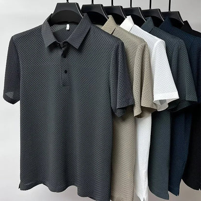 Breathable men's polo shirt – short sleeve, casual summer style, slim fit versatile top