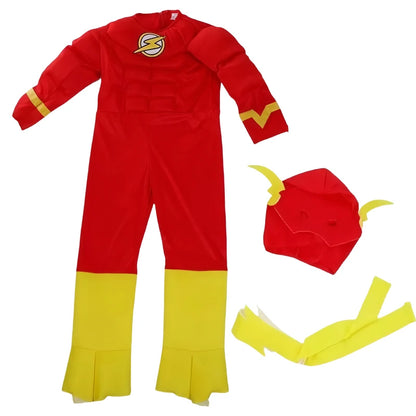 The Flash DC-superheldencosplaykostuum, gespierd pak met masker en riem voor volwassenen, Halloween-carnaval 2026