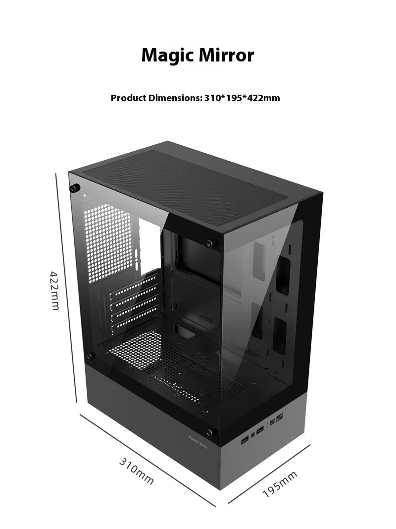 Mini ITX PC kabinet 240mm vandkøling MicroATX chassis
