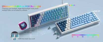Tastiera meccanica 68 tasti effetto Hall RGB cablata compatta