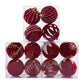 Burgundy Velvet Christmas Ornaments - Flocked Wine Red Balls for Holiday Tree Decor, Wedding & Anniversary Celebrations