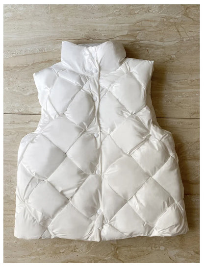 Insulating Women Puffer Vest - Boxy Quilt Polyfill Winter
