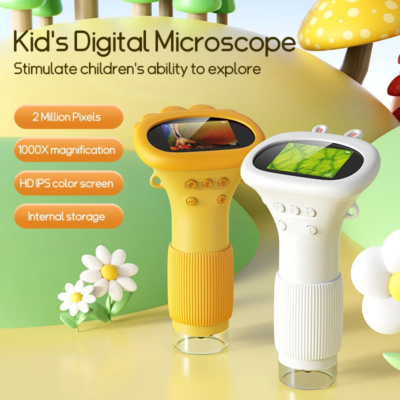 Handheld 1000X Mini Microscope for Kids - Outdoor STEM Science Toy, 2.0 ...