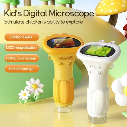 Handheld 1000X Mini Microscope for Kids - Outdoor STEM Science Toy, 2.0 Inch Pocket Lab Tool