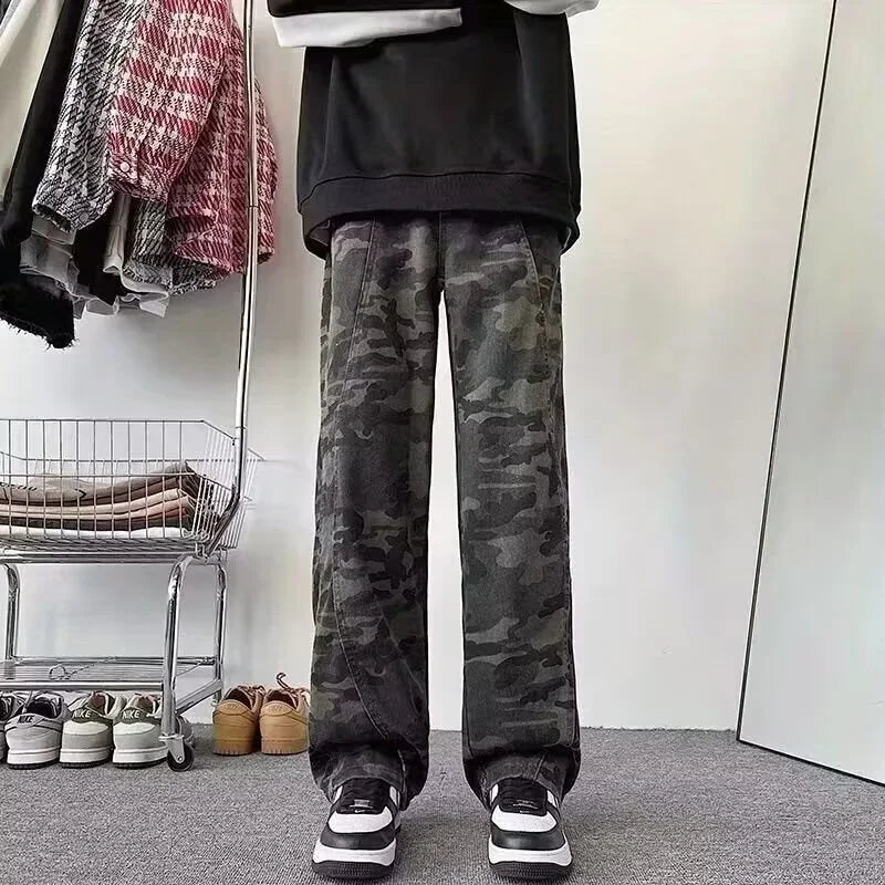 Jeans cargo para hombre de gran tamaño - denim recto y holgado