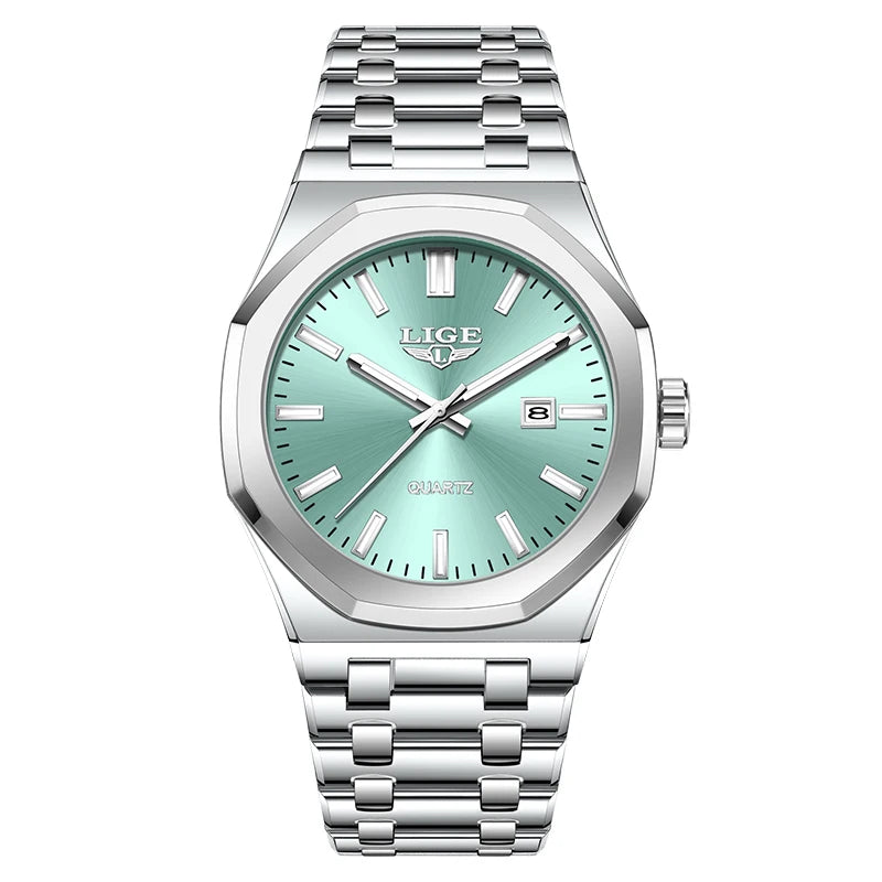 Quartz Watch Stainless Steel Waterproof Luminous Wristwatch