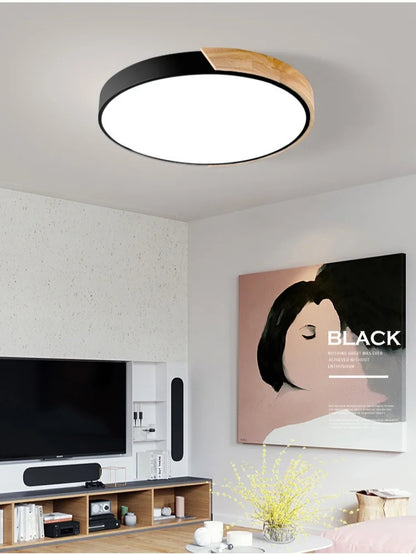 Japandi LED loftslampe nordisk træ moderne blød glød diffuser