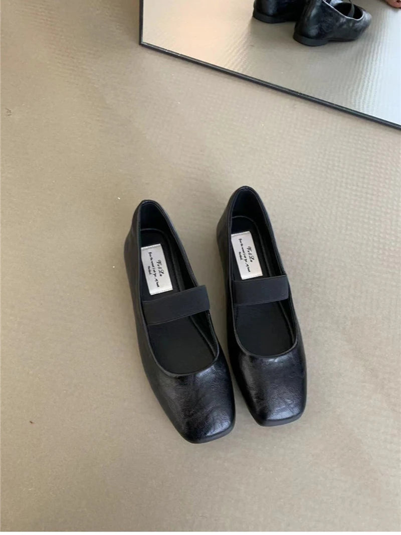 Ondersteunende Dames Ballerina's - Vierkante Neus Mary Jane