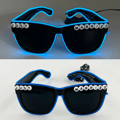 Retro LED Flashing Sunglasses - Bachelorette Party Decoration, Women's Men Props