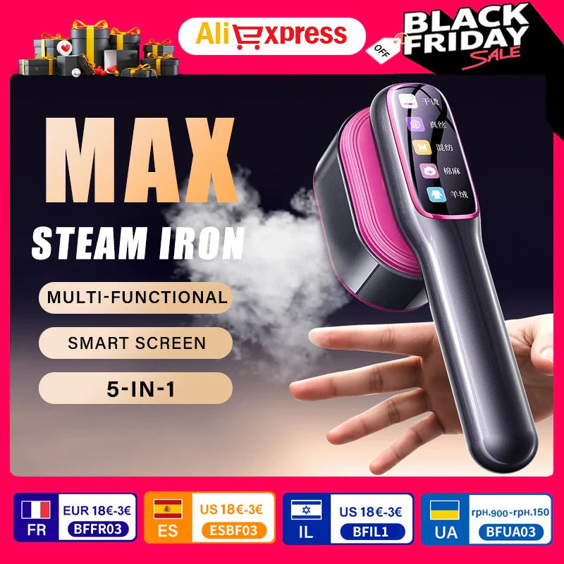 Garment Steamer Portable Mini Handheld 5 In 1 Fast Heating Clothes Press For Travel And Home Use Back To School 2025