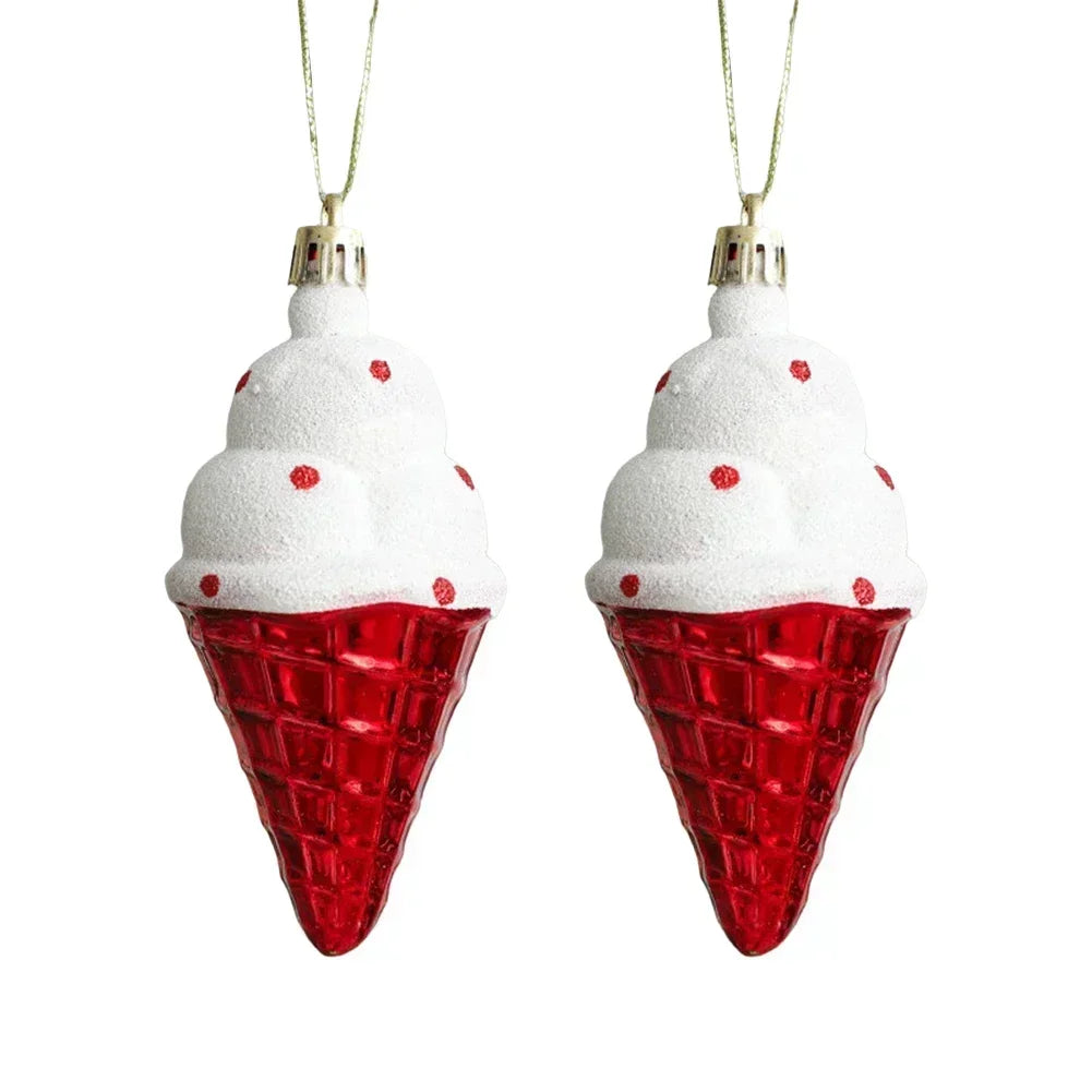 Set of 2 PVC Snowman Christmas Ornaments - Red & White Hanging Baubles for Festive Tree Decor, Perfect for Home and New Year Celebrations