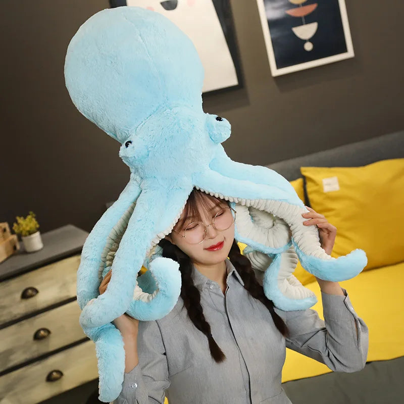 Jouet Poulpe en Peluche Coussin Créature Marine Réaliste en Peluche