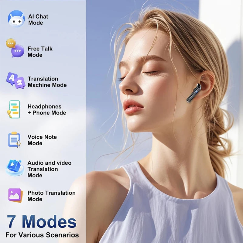 AI Translator Earbuds Real Time 144 Languages With ANC