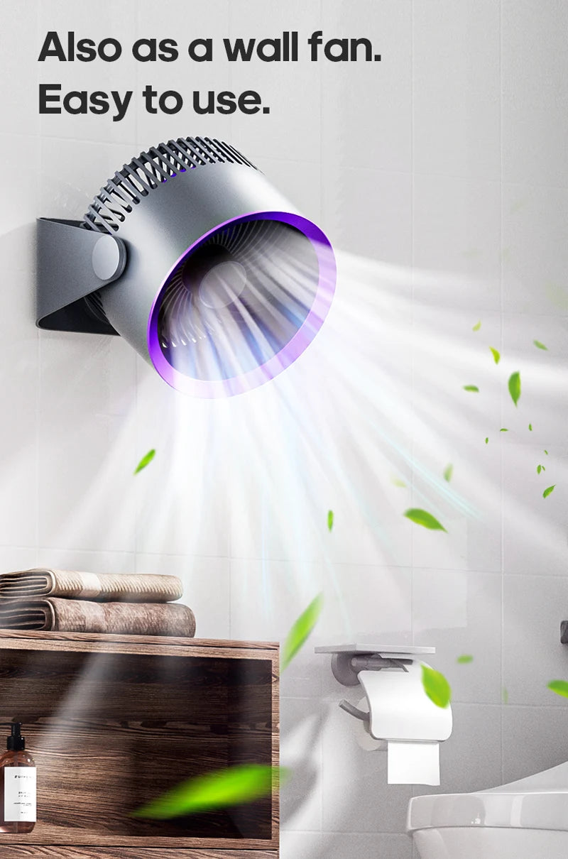 Ventilatore portatile a batteria da scrivania, circolatore d'aria silenzioso per l'estate